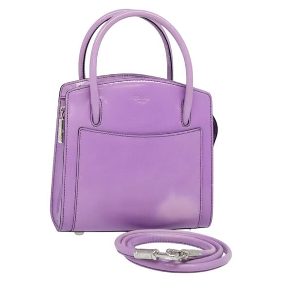 CELINE Hand Bag Enamel Purple Silver - Picture 1 of 12